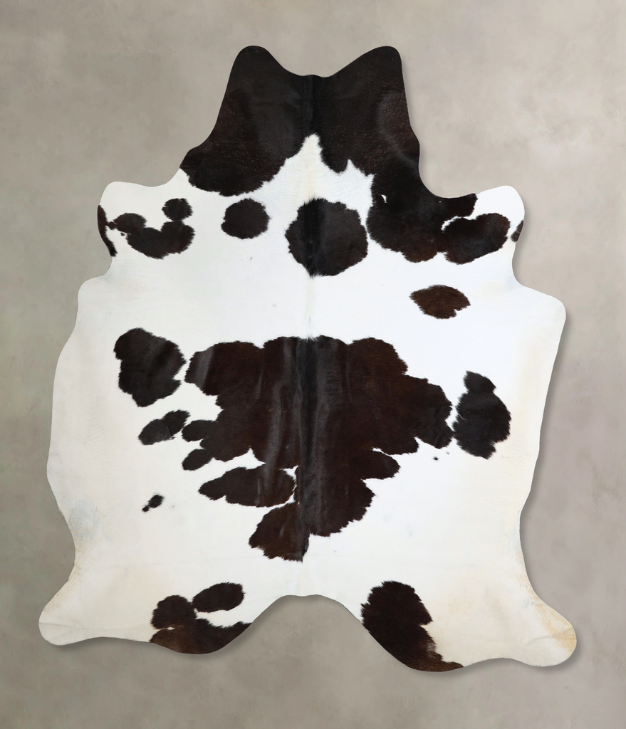 Black and White XX-Large Brazilian Cowhide Rug 7'9"H x 6'11"W #A43758 by Hudson Hides