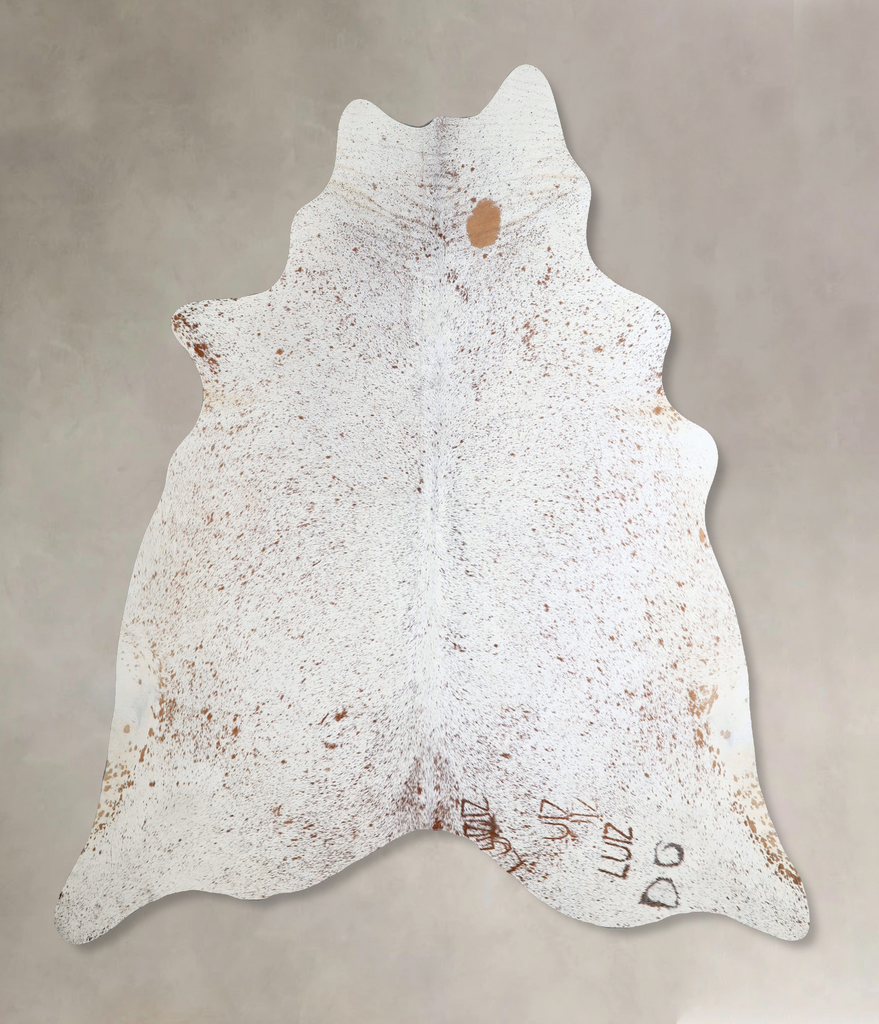 Salt and Pepper Brown X-Large Brazilian Cowhide Rug 7'0"H x 6'8"W #A43767 by Hudson Hides