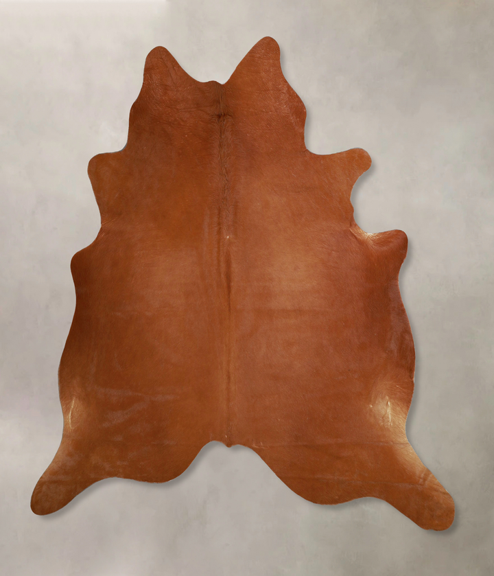 Solid Brown X-Large Brazilian Cowhide Rug 6'7"H x 6'2"W #A43768 by Hudson Hides