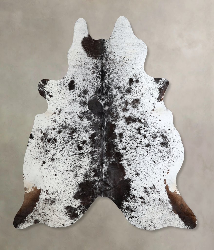 Salt and Pepper Black X-Large Brazilian Cowhide Rug 7'2"H x 6'9"W #A43773 by Hudson Hides