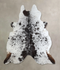 Salt and Pepper Black X-Large Brazilian Cowhide Rug 7'2