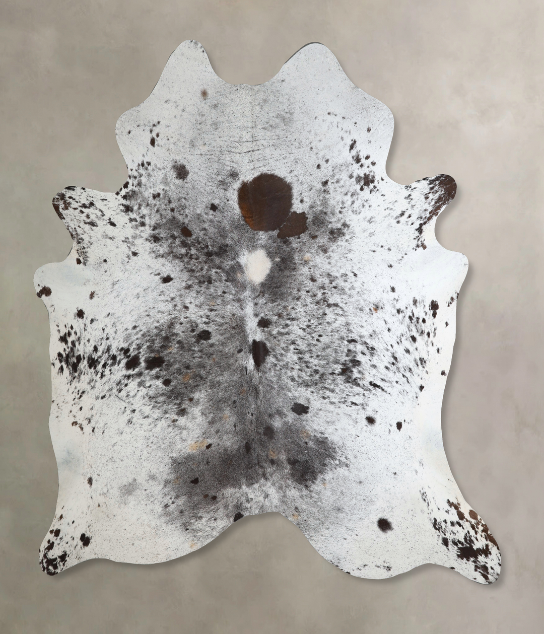 Salt and Pepper Black XX-Large Brazilian Cowhide Rug 7'10"H x 7'0"W #A