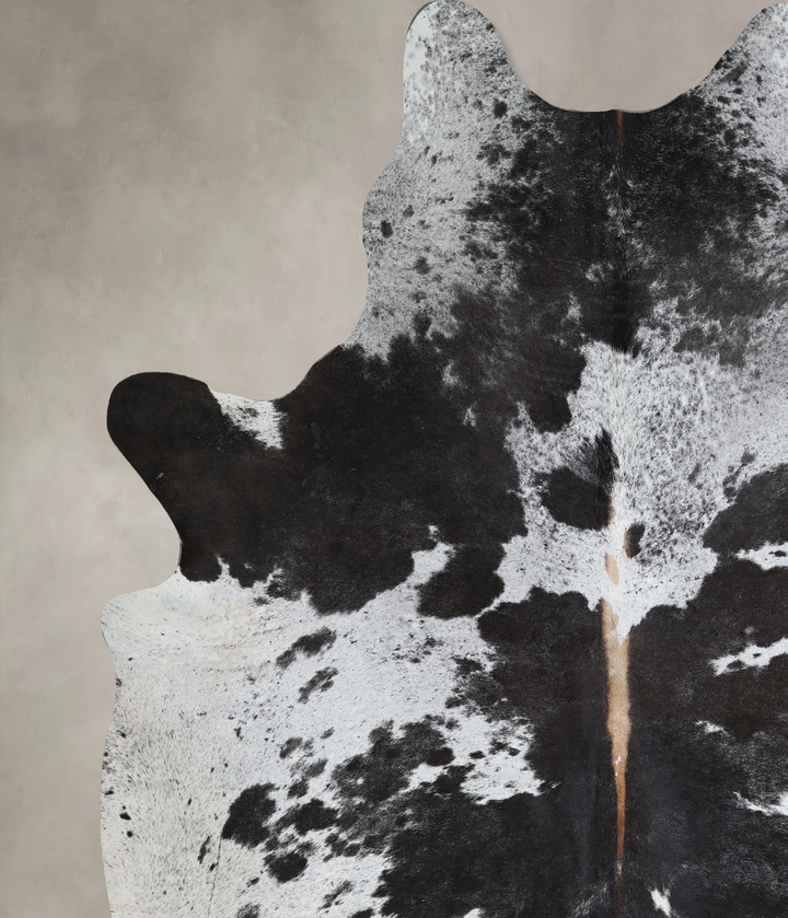 Salt and Pepper Black XX-Large Brazilian Cowhide Rug 8'1"H x 6'9"W #A43775 by Hudson Hides