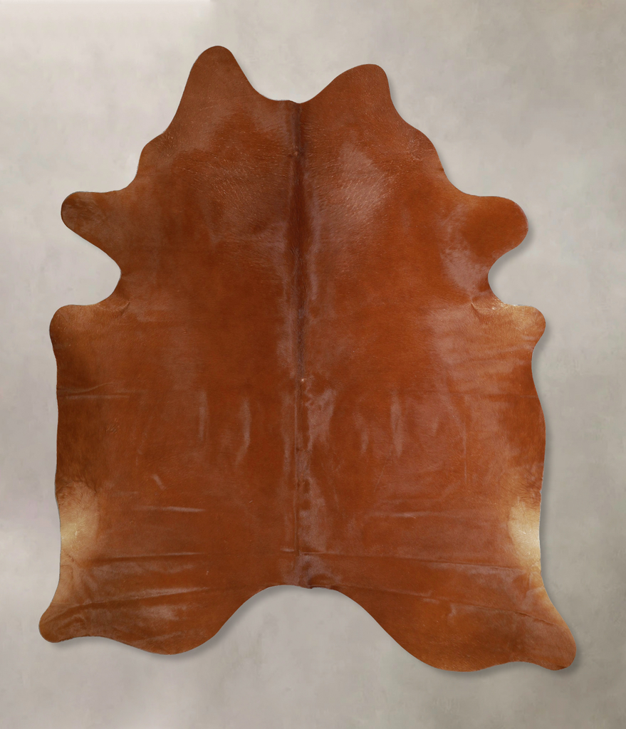 Solid Brown X-Large Brazilian Cowhide Rug 7'2"H x 5'11"W #A43783 by Hudson Hides