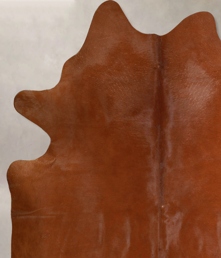 Solid Brown X-Large Brazilian Cowhide Rug 7'2"H x 5'11"W #A43783 by Hudson Hides