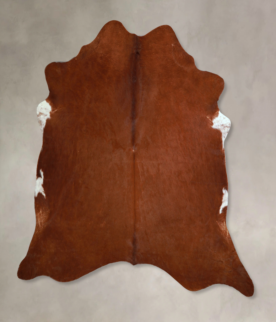 Solid Brown X-Large Brazilian Cowhide Rug 6'11"H x 6'7"W #A43784 by Hudson Hides