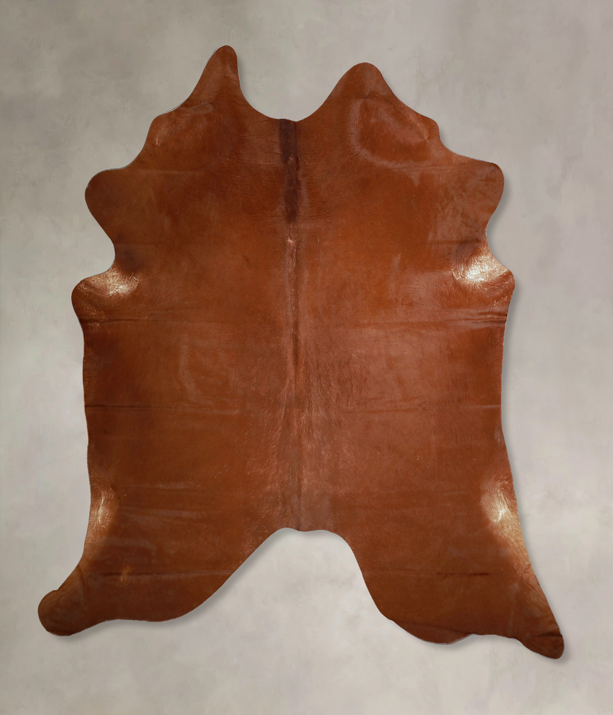 Solid Brown X-Large Brazilian Cowhide Rug 7'2"H x 6'9"W #A43791 by Hudson Hides