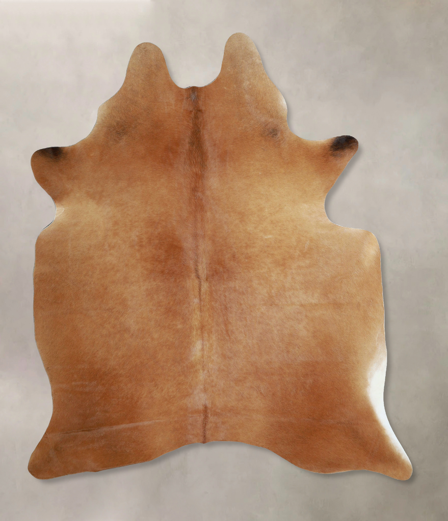 Solid Brown X-Large Brazilian Cowhide Rug 7'0"H x 5'8"W #A43796 by Hudson Hides