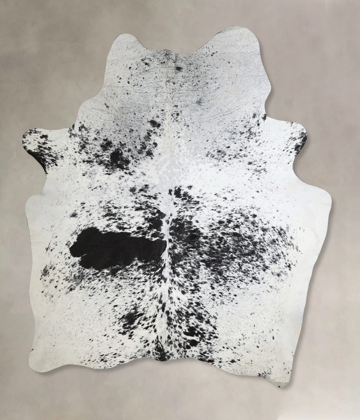 Salt and Pepper Black XX-Large Brazilian Cowhide Rug 8'2"H x 6'6"W #A43798 by Hudson Hides