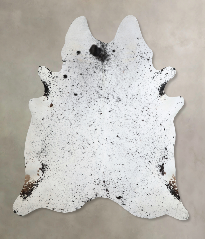 Salt and Pepper Black XX-Large Brazilian Cowhide Rug 7'7"H x 7'0"W #A43802 by Hudson Hides