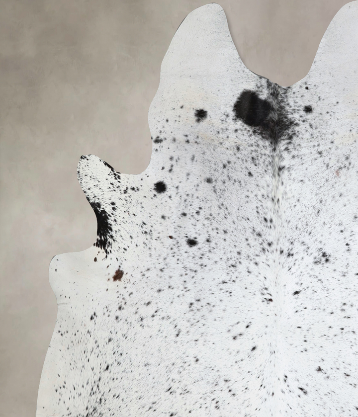 Salt and Pepper Black XX-Large Brazilian Cowhide Rug 7'7"H x 7'0"W #A43802 by Hudson Hides