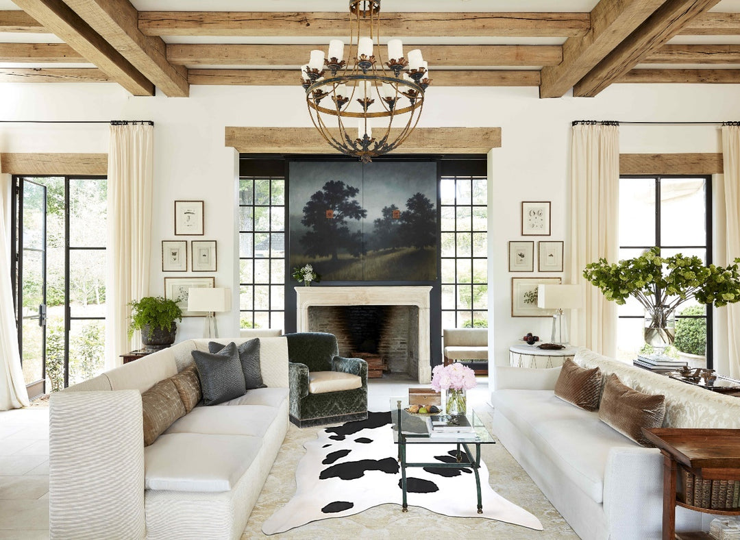 Black and White XX-Large Brazilian Cowhide Rug 8'5"H x 6'10"W #A43803 