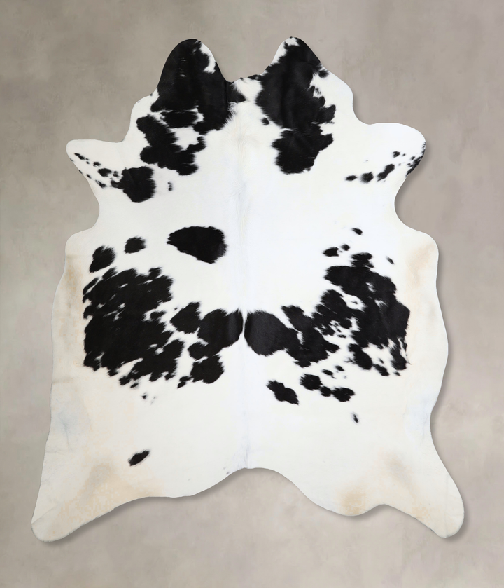 Black and White XX-Large Brazilian Cowhide Rug 7'6"H x 7'1"W #A43804 by Hudson Hides
