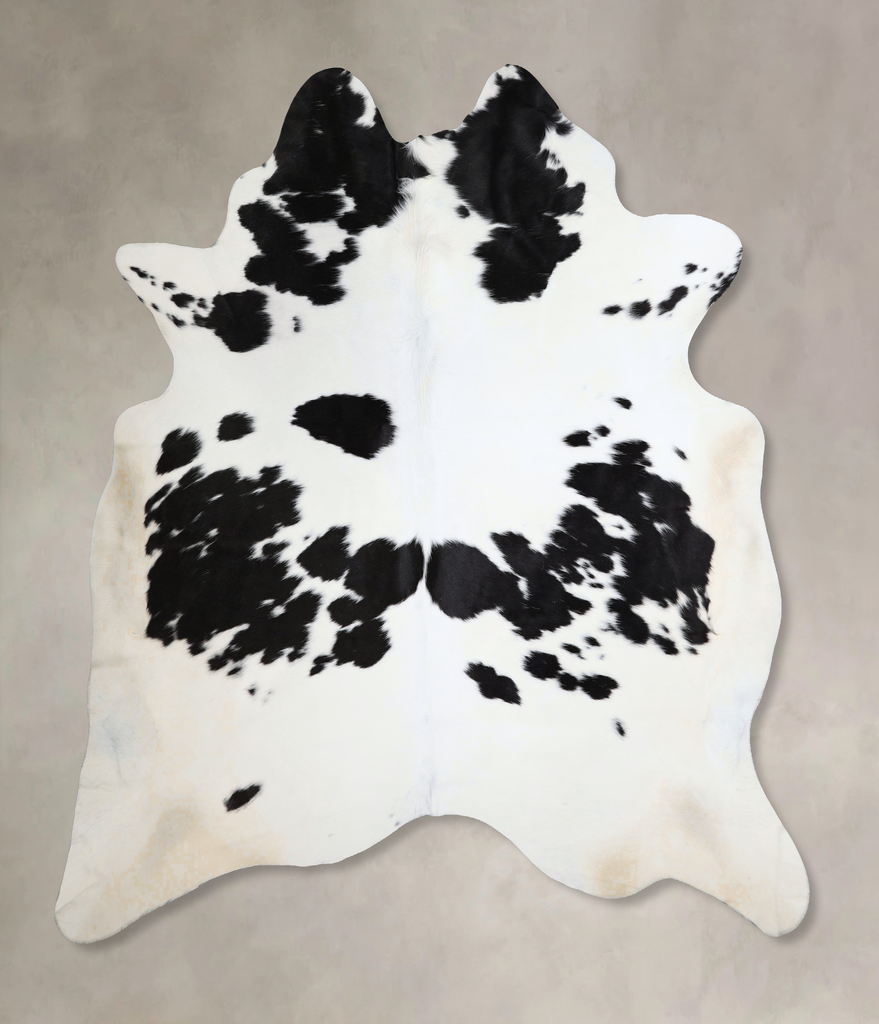 Black and White XX-Large Brazilian Cowhide Rug 7'6"H x 7'1"W #A43804 by Hudson Hides
