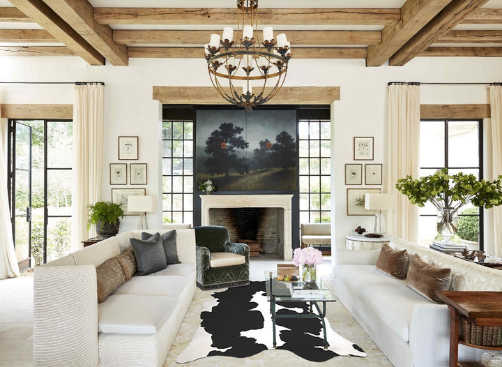 Black and White XX-Large Brazilian Cowhide Rug 8'5"H x 7'3"W #A43806 by Hudson Hides