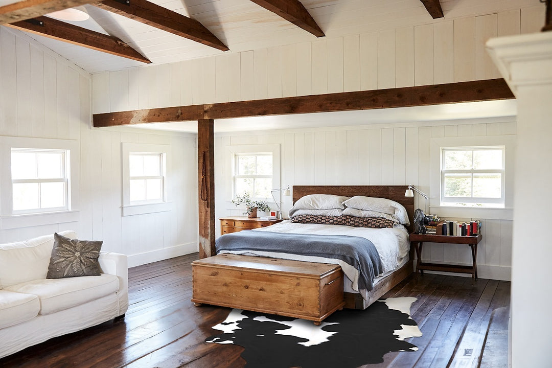 Black and White XX-Large Brazilian Cowhide Rug 8'5"H x 7'3"W #A43806 b