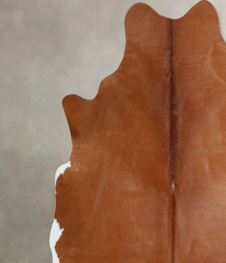 Brown and White Regular X-Large Brazilian Cowhide Rug 7'2"H x 6'10"W #A43811 by Hudson Hides