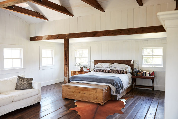 Brown and White Regular X-Large Brazilian Cowhide Rug 7'2"H x 6'10"W #A43811 by Hudson Hides