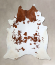 Brown and White XX-Large Brazilian Cowhide Rug 8'0"H x 6'11"W #A43814 by Hudson Hides