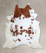Brown and White XX-Large Brazilian Cowhide Rug 8'0"H x 6'11"W #A43814 by Hudson Hides
