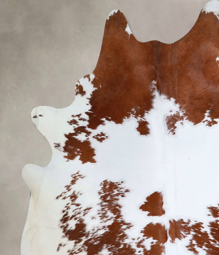 Brown and White XX-Large Brazilian Cowhide Rug 8'0"H x 6'11"W #A43814 by Hudson Hides