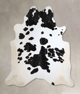 Black and White XX-Large Brazilian Cowhide Rug 8'1"H x 7'10"W #A43823 by Hudson Hides