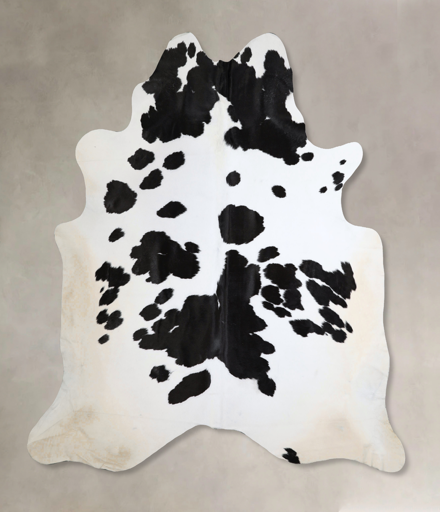 Black and White XX-Large Brazilian Cowhide Rug 8'1"H x 7'10"W #A43823 by Hudson Hides