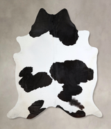 Black and White XX-Large Brazilian Cowhide Rug 8'5"H x 7'1"W #A43826 by Hudson Hides