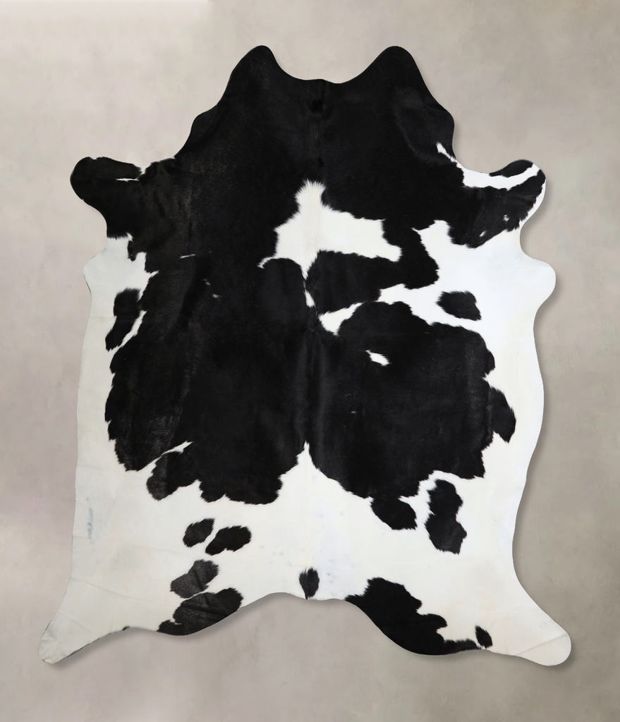 Black and White XX-Large Brazilian Cowhide Rug 7'10"H x 7'2"W #A43827 by Hudson Hides