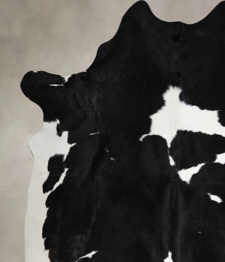 Black and White XX-Large Brazilian Cowhide Rug 7'10"H x 7'2"W #A43827 by Hudson Hides