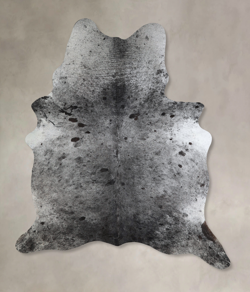 Salt and Pepper Black X-Large Brazilian Cowhide Rug 8'1"H x 6'2"W #A43828 by Hudson Hides