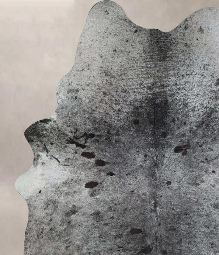 Salt and Pepper Black X-Large Brazilian Cowhide Rug 8'1"H x 6'2"W #A43828 by Hudson Hides