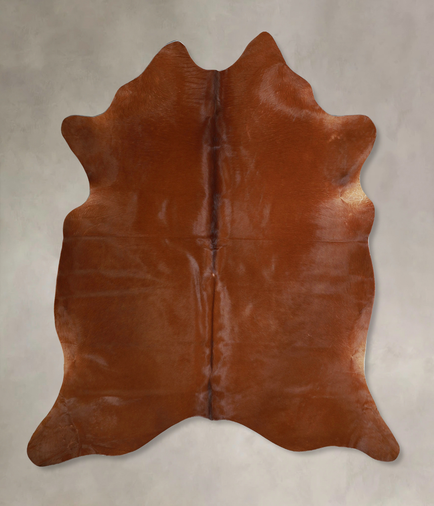 Solid Brown X-Large Brazilian Cowhide Rug 6'8"H x 6'3"W #A43839 by Hudson Hides