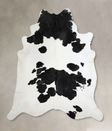 Black and White XX-Large Brazilian Cowhide Rug 8'1"H x 7'1"W #A43844 by Hudson Hides