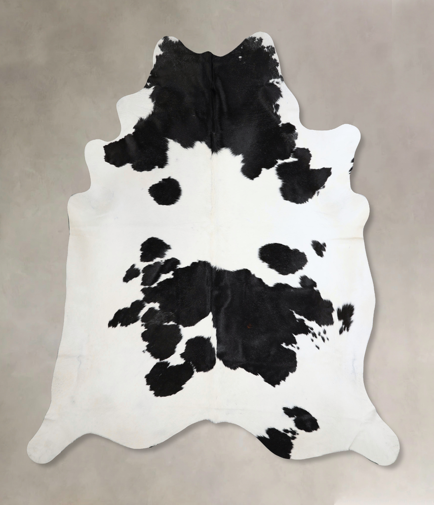Black and White XX-Large Brazilian Cowhide Rug 8'1"H x 7'1"W #A43844 by Hudson Hides