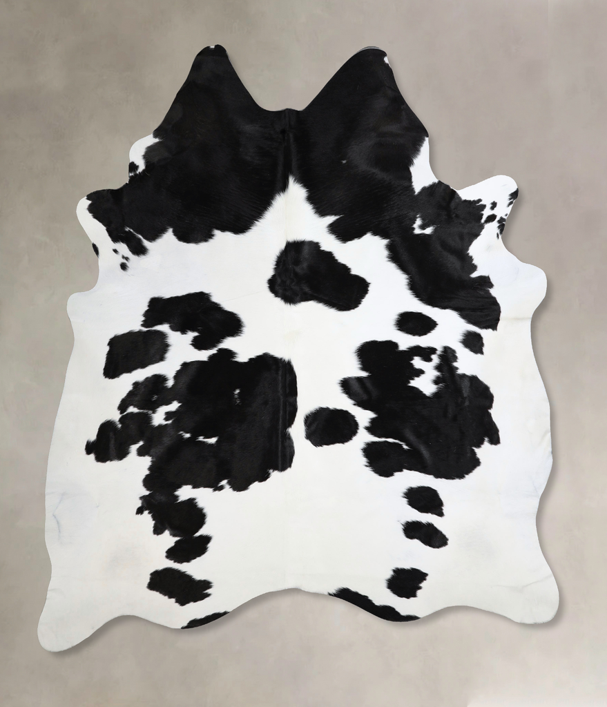Black and White X-Large Brazilian Cowhide Rug 7'7"H x 6'4"W #A43845 by Hudson Hides