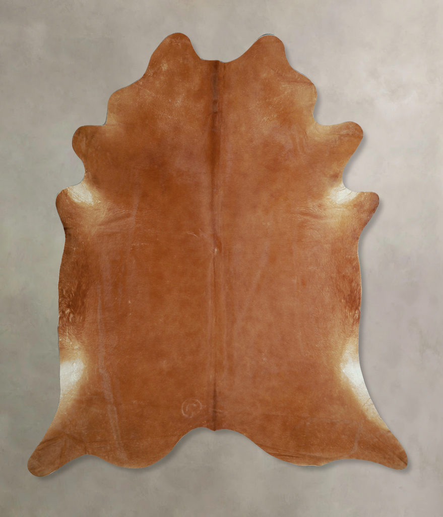 Solid Brown XX-Large Brazilian Cowhide Rug 8'2"H x 7'5"W #A43847 by Hudson Hides
