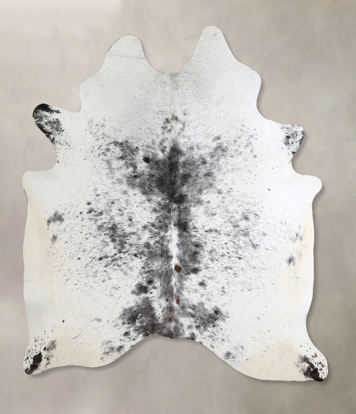Salt and Pepper Black X-Large Brazilian Cowhide Rug 7'7"H x 6'1"W #A43851 by Hudson Hides