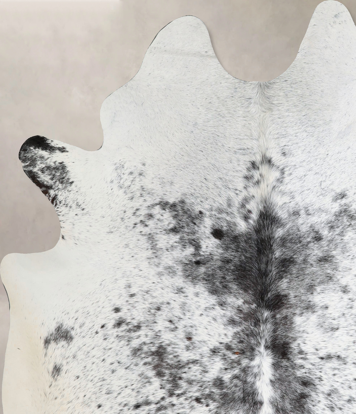 Salt and Pepper Black X-Large Brazilian Cowhide Rug 7'7"H x 6'1"W #A43851 by Hudson Hides