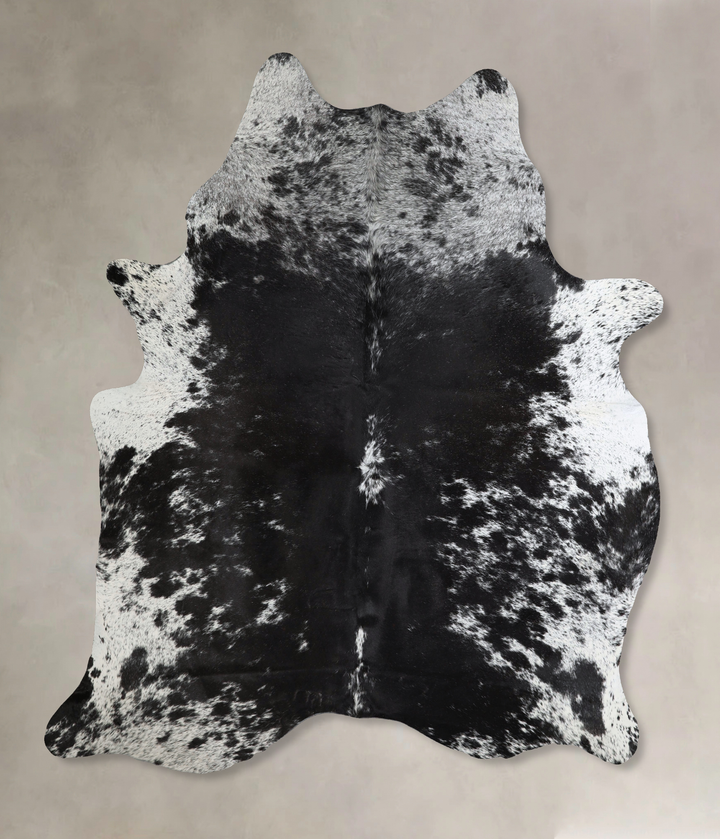 Salt and Pepper Black X-Large Brazilian Cowhide Rug 7'6"H x 6'1"W #A43857 by Hudson Hides