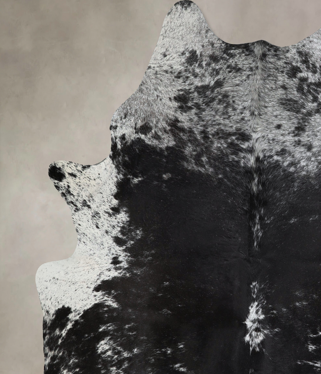 Salt and Pepper Black X-Large Brazilian Cowhide Rug 7'6"H x 6'1"W #A43