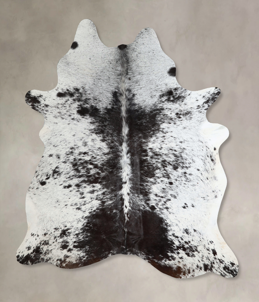 Salt and Pepper Black X-Large Brazilian Cowhide Rug 7'9"H x 5'10"W #A43858 by Hudson Hides