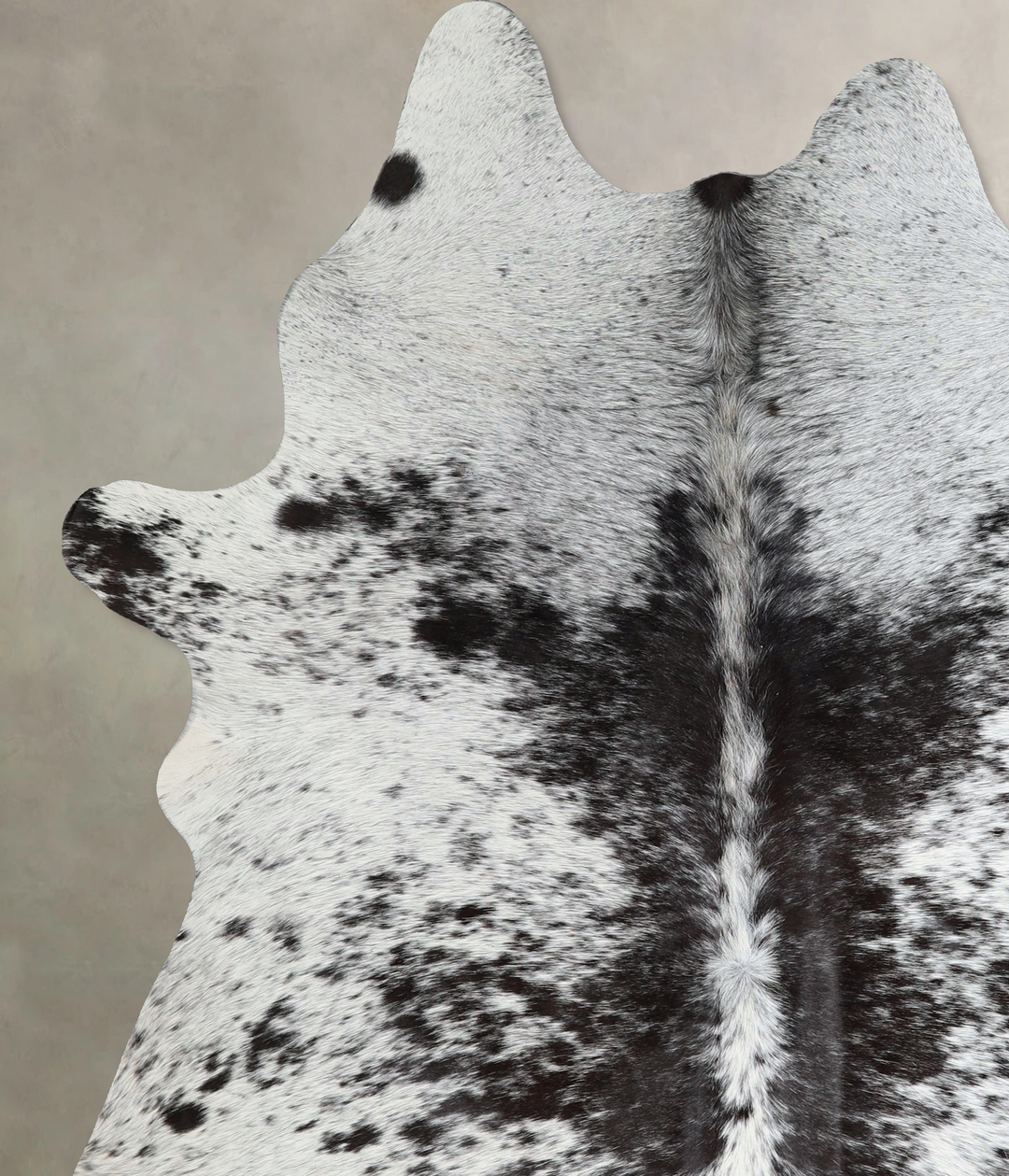 Salt and Pepper Black X-Large Brazilian Cowhide Rug 7'9"H x 5'10"W #A4