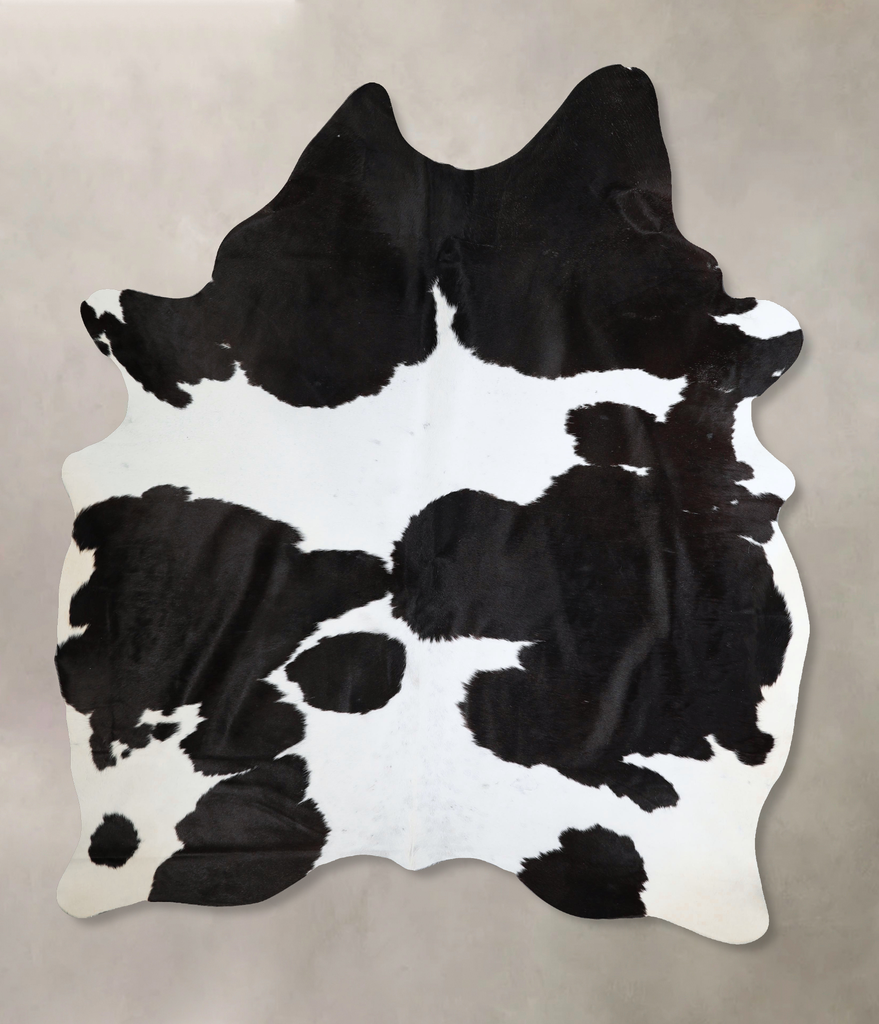Black and White X-Large Brazilian Cowhide Rug 7'11"H x 5'10"W #A43861 by Hudson Hides