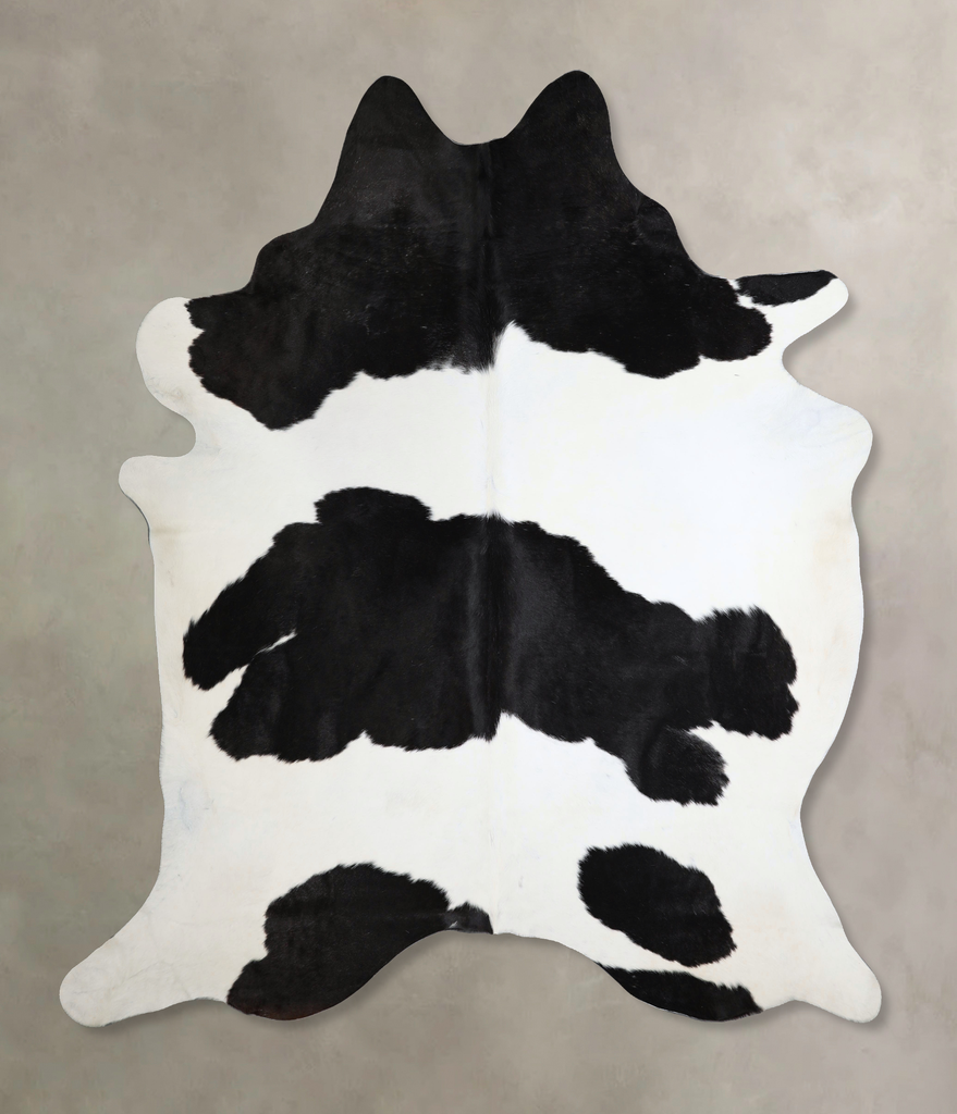 Black and White XX-Large Brazilian Cowhide Rug 8'1"H x 7'4"W #A43862 by Hudson Hides