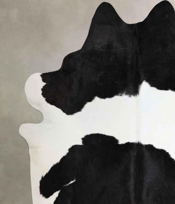 Black and White XX-Large Brazilian Cowhide Rug 8'1"H x 7'4"W #A43862 by Hudson Hides