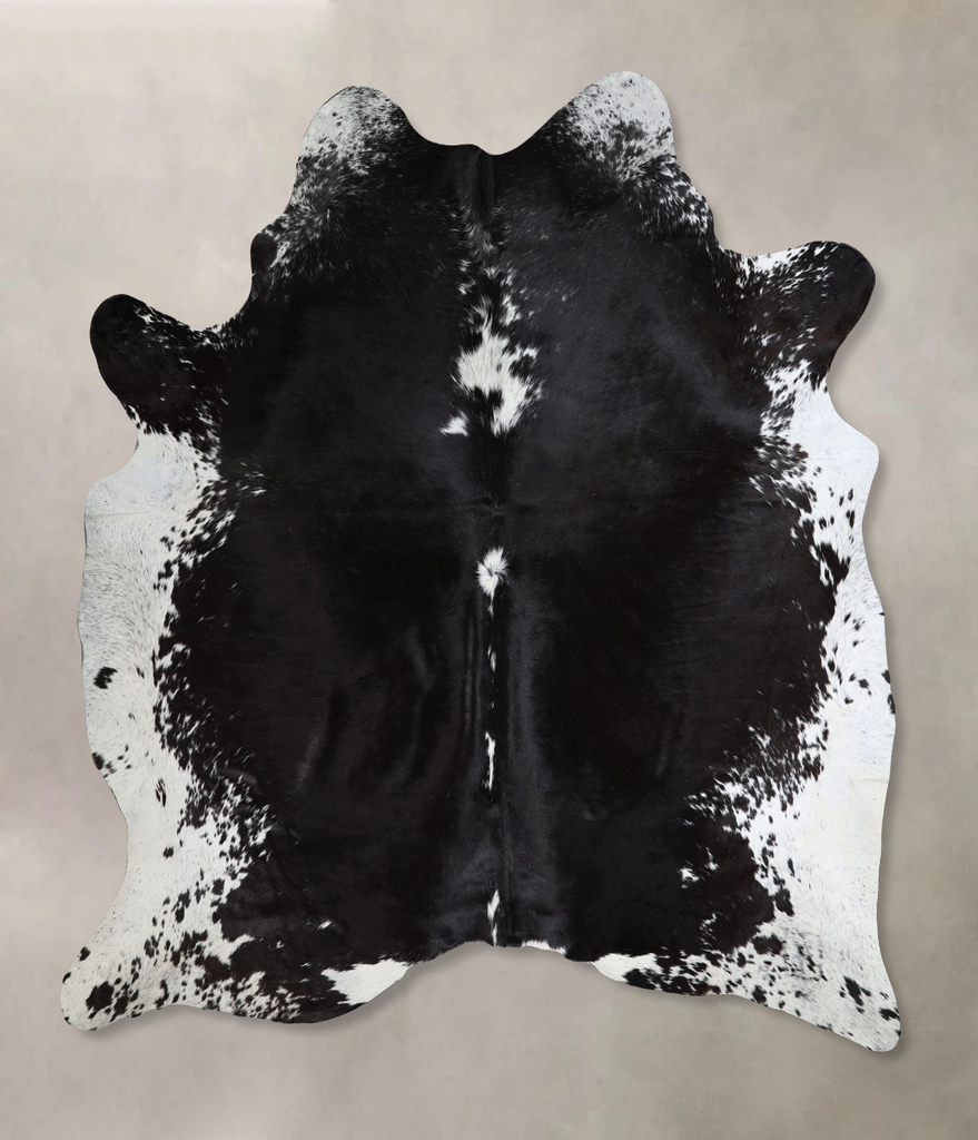 Black and White XX-Large Brazilian Cowhide Rug 7'8"H x 6'7"W #A43863 by Hudson Hides