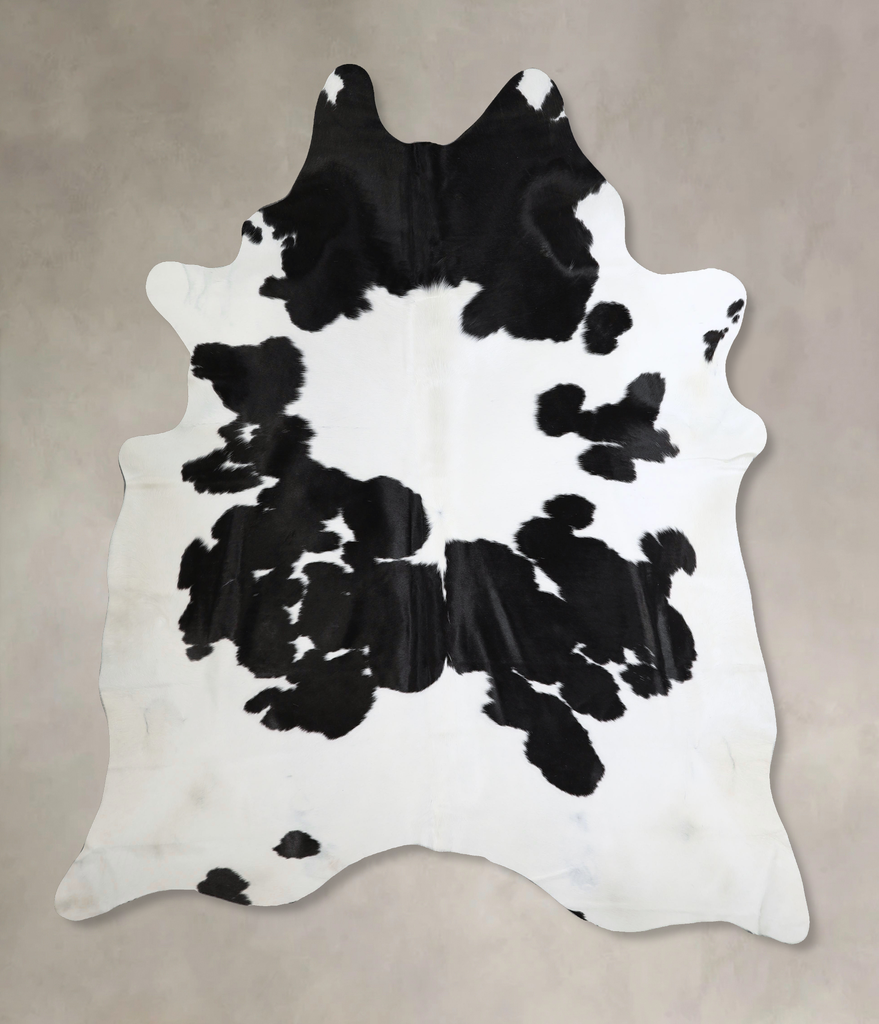 Black and White XX-Large Brazilian Cowhide Rug 7'9"H x 6'11"W #A43867 by Hudson Hides