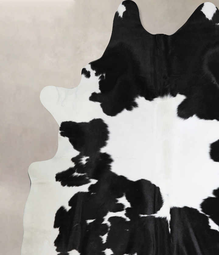 Black and White XX-Large Brazilian Cowhide Rug 7'9"H x 6'11"W #A43867 by Hudson Hides