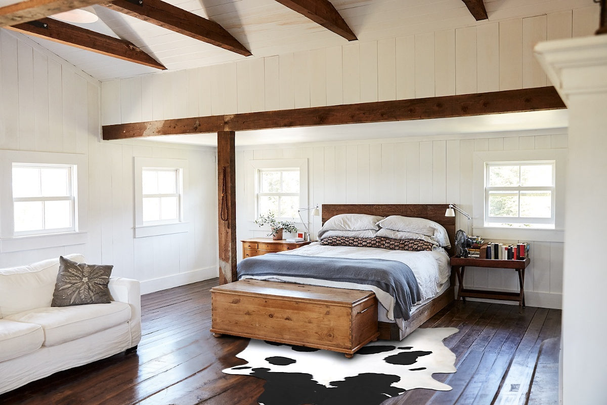 Black and White XX-Large Brazilian Cowhide Rug 8'11"H x 7'4"W #A43870 by Hudson Hides